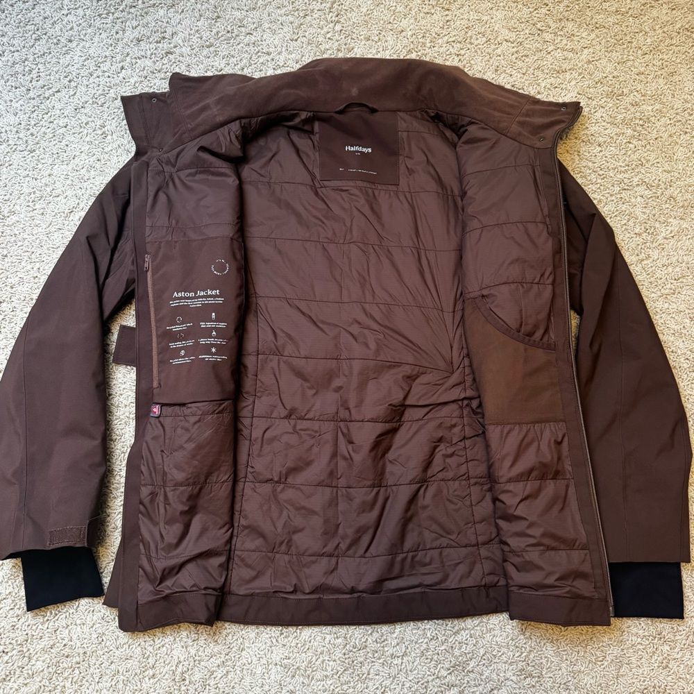 Halfdays Aston Jacket Belted Ski Jacket Brown Spiked Cocoa Medium Waterproof - Picture 4 of 9